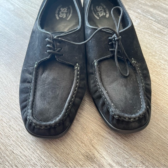 SAS Petra Leather Comfort Moccasin Black Suede Size 10M Medium - Picture 2 of 4